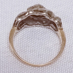 14k White & Yellow Gold Floral Diamond – Size 5.25 – 3.0g
