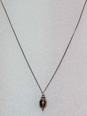 Dainty Vintage Sterling Silver 925 Tiger’s Eye Pendant Necklace