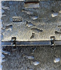 Vintage Mid Century MODERNIST BRUTALIST PANEL BRACELET Silver Tone Celebrity