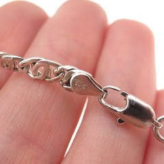 925 Sterling Silver Vintage Italy Flat Anchor Mariner Link Bracelet 6″