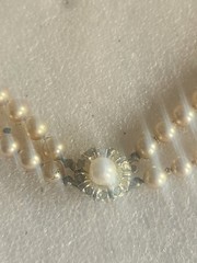 Peach Colored Faux Pearls Necklace • Made in Japan