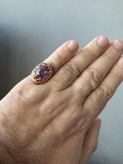 Vintage USSR 14K 583 Gold Alexandrite Ring Soviet Russian Jewelry