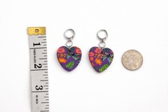 Handmade Polymer Clay Heart Earrings | Colorful Lightweight Gift for Her