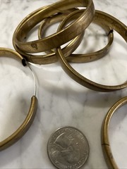 Vintage Natural Aged Patina Solid 9 Mm Brass Smooth Minimalist Bangle Bracelet