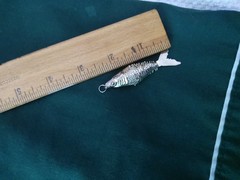 Vintage Articulated Fish Pendant Silver Movable Segmented 2.5 Inch