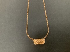 Vintage 60’s Crown Trifari Gold tone Capricorn Zodiac Pendant Necklace 15.5”