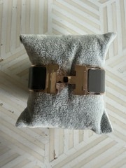 GUC Hermès Clic Clac H Enamel Rose Gold Bangle Bracelet Gray $890