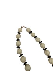 VTG Celluloid White Long Beaded Necklace