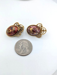 Vintage JULIANA Earring Brooch SET Stippled Egg Spring VERIFIED