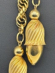 Vintage Lariat Double Dangle Components Polished W/Gold-Tone Rope Chain Unsigned