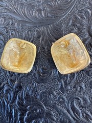 Vintage Gold Tone Lion Head Post Earrings Matte Satin Finish Statement 80s 90s