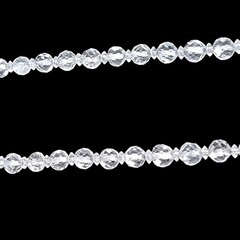 Vtg Art Deco Rock Crystal Quartz Faceted Bead 28″ Necklace Sterling Chain