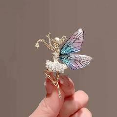Vintage Art Nouveau Style Fairy Beauty Brooch Shawl Pin Pendant Luxery Jewelry