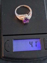 Vintage Oval Cut Amethyst Cocktail Band Ring Size 7 Sterling Silver