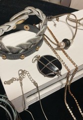 Vintage To Modern Mixed Estate Costume Jewelry Lot Silver Tone Rhinestones More
