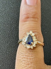 14k Yellow Gold 0.66ct Sapphire and 1/2CTW Diamond Ring (I46)