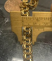 VTG 1/20 12k GF 10mm Double Link chain medal charm bracelet safety chain 7.5″