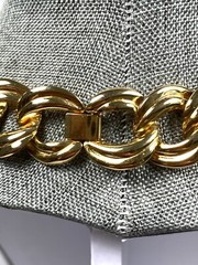 Necklace Gold Tone Metal Double Linked Chain Gold Tone 17”