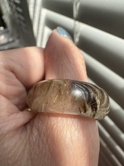 Natural brown rutilated quartz ring 19.6mm