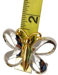 Vintage AAI Butterfly Goldtone Enamel Brooch Pin 2″