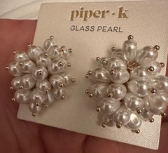 New Piper·K Glass Pearl Cluster Studs Bridal Statement earrings
