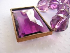 1920’s ART DECO Enchanting PURPLE GLASS & BOLD Crystals NECKLACE