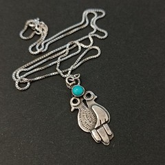 VTG Artisan Silver Two Birds Pendant Necklace Boho Spiritual Vintage Dove 925