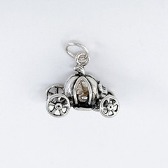 Vintage Jezlaine Sterling Silver 925 Cinderella Pumpkin Carriage Charm Pendant