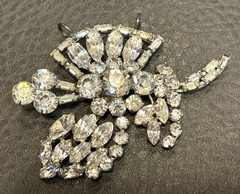 Signed Austria Designer Clear Rhinestones Pendant For Necklace – GLAMOROUS!!