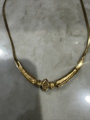 Vintage Avon Fireglow Faux Opal Rhinestone Chain Necklace 19”