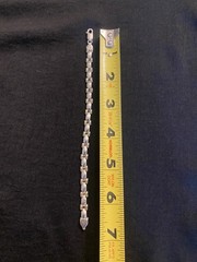 Italy 925 Sterling Silver Two Tone Link Bracelet Gold Accent 7” Vintage