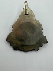 VINTAGE TIBETAN SILVER TONE PENDANT WITH TURQUOISE AND CORAL STONE PURPLE BROWN