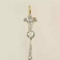 Art Deco Style Round Lab Created Diamond 14K White Gold FN Drop/Dangle Earrings