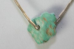 VTG 1970’S LIQUID STERLING SILVER GOOD QUALITY CHUNK TURQUOISE 27 INCH NECKLACE
