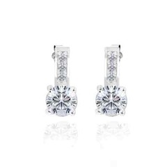Moissanite earrings, Round earring, 925 Sterling silver earring for mother’s