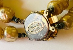 Vintage Miriam Haskell Faux Pearls ‘Russian Gold’ Finish – Double Strand – VGUC