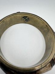 Vintage Brass Bone Bangle Bracelet Made In India Nomadic Boho Viking Diameter 3”
