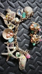Vintage Sea Life Charm Bracelet & Earring SET Fish Shells Signed Germany 🔥🔥