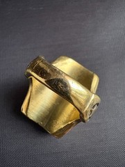 Moroccan Tuareg Brass Ring Large Berber Sahara Handmade Ring Size 9.5 US