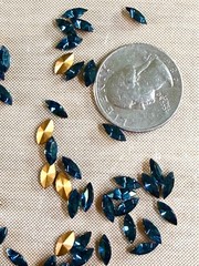 Lot of 55 Vintage Montana Blue Marquise Navette Glass Rhinestones Pointed Back N