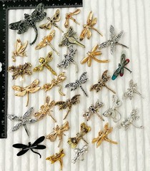 Dragonfly Brooch Collection – 30pc Colorful Rhinestone & Enamel Bundle