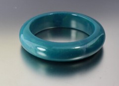 VINTAGE 60’S TEAL PLASTIC LUCITE BANGLE BRACELET