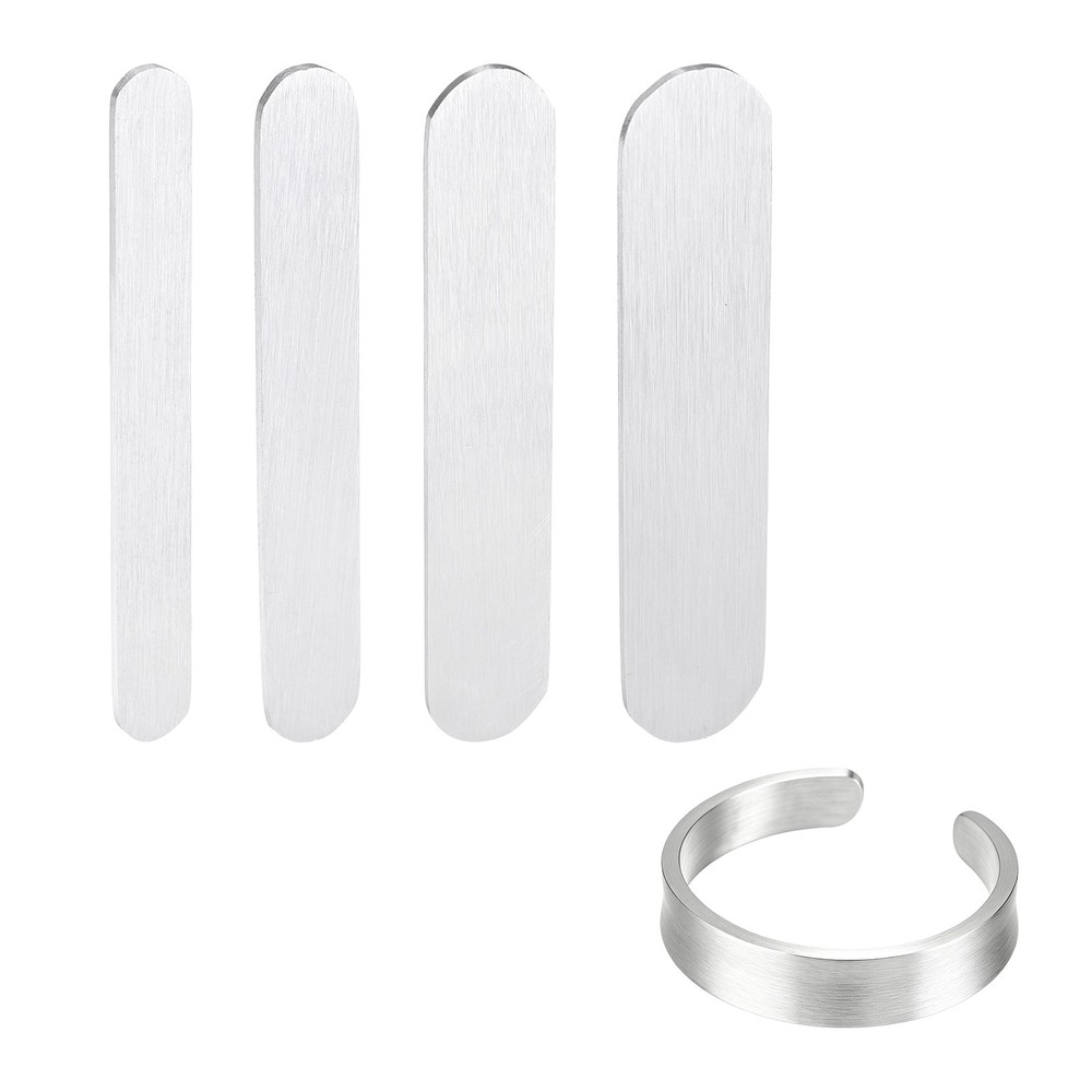 4 Pcs Aluminum Ring Blanks 1/4″-15/32″ x 2.1″ Engraving Stamping Ring Blanks