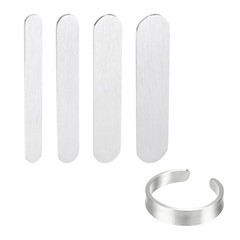 4 Pcs Aluminum Ring Blanks 1/4″-15/32″ x 2.1″ Engraving Stamping Ring Blanks