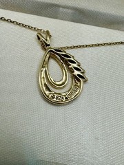 Vintage Sapphire Diamond Necklace 18” Sterling Silver 18k Gold Plated-Unused