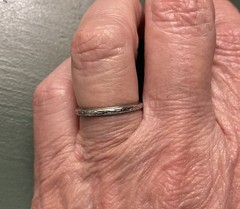Antique Art Deco 18K White Gold Engraved Wedding Band – Size 6.25