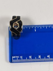 LANVIN PARIS GOLD TONE BLACK ENAMEL VINTAGE CLIP ON EARRINGS