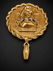 RARE Antique 1920s 14K Gold Diamond Jesus Christ High Relief Pendant 16.05g