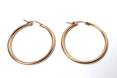 JWK John W Kessler GF YELLOW GOLD FILLED Hoop Earrings ENDLESS WIRE charm