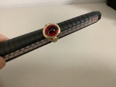 VTG/Antique Art Deco gold filled?rolled?red glass signet ring size 5.25 unsigned